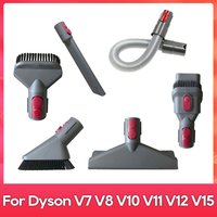 Flat Suction Nozzle Head Fit For Dyson V7 V8 V10 V11 V12 V15 Vacuum Cleaner Mattress Brush Head Round Brush Soft Brush Parts