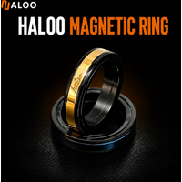 HALOOPLAYER Lu Rings Stainless Steel Black Gold Magnetic metal Push Slider Metal EDC Fidget Spinner slider Stress Relief Toy