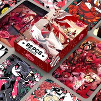 92PCS LOMO Cards Hazbin Hotel Double-sided High-definition Printed Photo Cards and Stickers