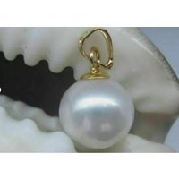 Round AAAAA 12-13mm Natural AKOYA White Pearl Pendant 14k 18k Gold