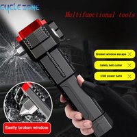 Auto-Sicherheitshammer mit Taschenlampe, LED-Multifunktions-Taschenlampe, Notfall-Auto-Flucht-Werkzeug, Fensterbrille, Brecher, Sicherheitsgurtschneider