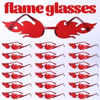 1-24Pcs Glasses Flame Sunglasses Plastic Summer Beach Accessories Red Flame Glasses for Women Men Party Supplies Photo Props image 4
