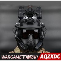 M50 Gas Mask Set with SF Ultra-High-Cut Airsoft Helmet Night Vision Goggles Model Signal Light Tactical Headset for CS Wargame