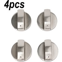 4PCS Gas Stove Knobs 6mm Silver Modern Kitchen Electric Cooker Oven Hob Control Switch For Household Hardware Replacement Tools