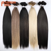 FASHION IDOL 20 22 24 Zoll 300g/6 Stück Yaki Glattes Haar Synthetische Haarverlängerungen Ombre Blond Salon-Haarverlängerungen
