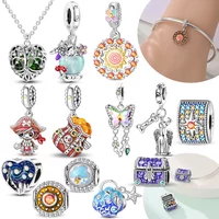 Butterfly Angel Starry Clip Spacer Original Charms Silver Plated Bead Fit Bracelets Bag Keychain Charms Diy Women Gift Accessory