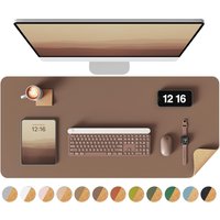 Eco Cork Desk Pad Protector,Leather Desk Mat,Double-Sided Desk Pad,Large Mouse Pad,Waterproof Desk Blotter for Office/Home