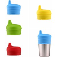 Kids Baby Silicone Sippy Cup Lids Colorful Stretchable Leakproof Straw Cup Cover with Protruding Straw Hole Bottle Cover