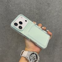 Card Slot Photo Clip Soft Phone Case For iPhone 17 Pro Max 16 15 14 13 12 Pro Max 17Pro 17Air 11 Candy Color Shockproof Cover