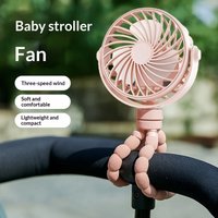 Rechargeable Baby Stroller Fan Octopus Small Fan Handheld Portable Desktop Mini Electric Fan Flexible Tripod Quiet Cooling