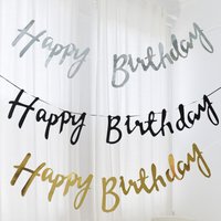 Glitter Happy Birthday Banner for Kids Adults Birthday Party Decorations Supplies