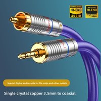 N500 single crystal copper 3.5mm to RCA lotus digital 75 ohm Mojo coaxial line suitable for Abasuo FiiO VD3