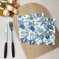 10/20pcs 33*33cm 2Ply Blue & White Vintage Pattern Colorful Napkins Dining Table Party Atmosphere Decoration DIY Decoupage Paper