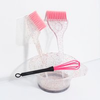 4pcs/set of hair dye color brush bowl set mixing stick hair dye applicator brush hair style accessory set