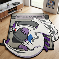 Cooler Pokemon Lugia Spielkassetten-Anime-Teppich, Rutschfeste Anime-Bodenmatte, Weicher Plüschteppich für Gamer-Zimmer, Schlafzimmer, Heimdekoration, Geschenk