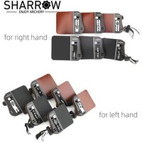S/M/L Archery Finger Guard Cowhide+Aluminum Alloy Plate Adjustable Finger Tab Left/Right Hand for Bow Shooting Hunting Protector