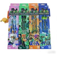 HOT 4pcs-12pcs Pencil no box High Appearance Level MC 2B Pencil Children Special Wood Pen Stationery Birthday Gift-