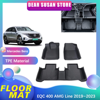 Car Floor Mat for Mercedes Benz EQC 400 AMG Line 2019~2023 Foot TPE Liner Storage Pad Custom Waterproof Cover Rug Accessories