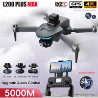 L200 PLUS MAX GPS Drone 4K Professional HD Camera 3-axis Gimbal Aerial UVA 5G WIFI Brushless Avoiding Obstacle RC Quadcopter Toy