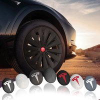 4pcs/set 3D Car Wheel Center Hub Caps Sticker Auto Emblem Wheel Center Cap for Tesla Model 3 Coil Mod WYE K80 Model S Model X