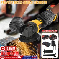 Brushless Cordless Angle Grinder 125mm with 2 Battery, 8000RPM Powerful Grinder for Grinding, Polishing, Rust Removal