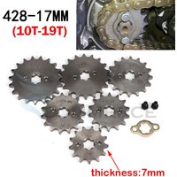 Front Engine Sprocket 428# 17mm 10 11 12 13 14 15 16 17 18 19T Teeth For 50cc-125cc Off-road Bicycle ATV Quad Go Kart Motorcycle