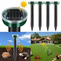 Solar Animal Repeller for Groundhog Vole Snake Ultrasonic Pest Control Outdoor Lawn Garden Deterrent Motion Sensor Waterproof