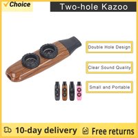 Kazoo Flute Dual Hole Flute Adjustable Musical Wind Instrument with Diaphragm for Playing Performance Kazoo Flute with Diaphragm