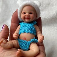 Lovely 6 Inch Palm Mini Newborn Babies Full Body Silicone Girl Reborn Dolls Bebe Reborn Corpo De Silicone Inteiro