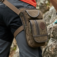 Motorcycle Drop Leg Bag Men Canvas Waist Bag Multi Pocket Riding Fanny Pack Outdoor Travel Hip Bag Cycling Thigh Bag