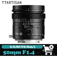 TTArtisan 50mm F1.4 Full FrameTilt Lens Large Aperture Portrait Lens Compatible with Sony A7S Sigma FP Fuji X-T30 Canon R5