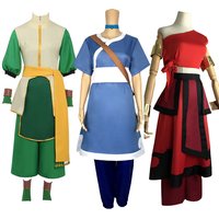 Anime Movie Avatar: The Last Airbender Katara Dress Cosplay Costume Avatar Aang Uniform Set Woman Man Clothes Halloween Costume