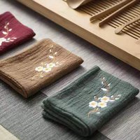 Durable Cotton Tea Cloth Embroidery Easy To Clean Cleaning Rag Lightweight Water Uptake Cotton and Linen Tea Towels