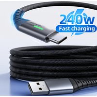 USB Type C To USB C Cable USB-C PD 240W Fast Charging Charger Wire Cord For iPhone Macbook Samsung Xiaomi Type-C USBC Cable 1/2M