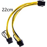 6Pin PCI Express to Dual PCIE 8 (6+2) Pin Power Cable 20cm Motherboard Graphics Card PCI-E GPU Power Data Cable Splitter