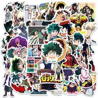 50pcs Anime Kawaii Stickers My Hero Academia Midoriya All Might Bakugo Todoroki Mirio Shigaraki Scrapbooking Stationery Sticker