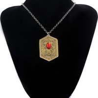 Ghost Child Heart of Damballa Vintage Ruby Necklace Ghost Child Movie Peripheral Vintage Totem Tag