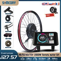 AliExpress NONE Ebike 48/52/60/72V 2000W 26-29inch Brushless Non-gear Hub Motor Rear Wheel MTX39 Rim dropout135-142mm For E-bike conversion kit