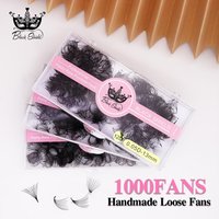 3D-20D 1000 ventilateurs cils en éventail lâche tige moyenne cils de Volume russe tranchants Base pointue mince ventilateurs de cils préfabriqués Extensions de cils