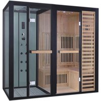 2400X1200X2200mm Far Infared Heating Sauna Wet Steam Shower Cabin Enclosure Customizable Combination Room A-071