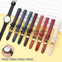 Ultra-thin Lizard-Patterned Leather Watch Band 10mm 12mm 14mm 16mm Universal Women Bracelets Small Size WatchStrap Accessories