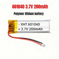 601040 3.7V Lithium Battery Li Po Battery 200mAh Lipo Rechargeable Li Polymer Batteries for Beauty Instruments Headsets