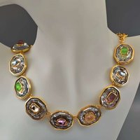 2026 New Bestselling Women's Crystal Necklace, Bracelet, Jewelry Set, Fashionable Luxury Earrings, Colorful Dopamine Party Gift
