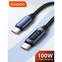 Toocki 100W Type C To Type C Cable Super Fast Charging Cable With Digital Display Type C USB Data Cable For Xiaomi Iphone poco