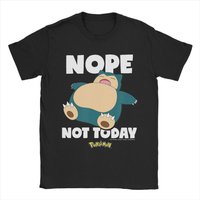 Pokémon Anime Nope Not Today Snorlax Printed T-shirt Men's and Women's T-shirt Men's Tops Harajuku Y2K T-shirt 2026 Summer New