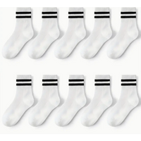 10 pairs of autumn and winter style children breathable simple style college style striped children tube socks men and women