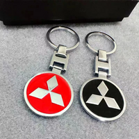 1PCS 3D Metal Car Keychain for Mitsubishi All Models Outlander Lancer ASX Keyring Auto Accessories