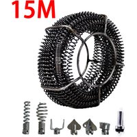 15m Length 16mm Out Diameter Drain Pipe Dredger Brush Extension Spring Cleaning Sewer Dredger Compression Spring With Connector