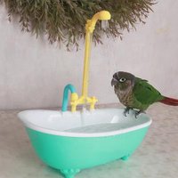 Parrot Shower Bird Bath Cage Bird Shower Bathtub Supplies Blue Cute Plastic Cage Accessories Household Plastic Parakeet Supplies