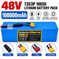 Original 13S3P 48V 100Ah 2000W XT60 DC Lithium-Ionen-Akkupack für 54,6V Elektroroller mit BMS+200000mAh Ladegerät